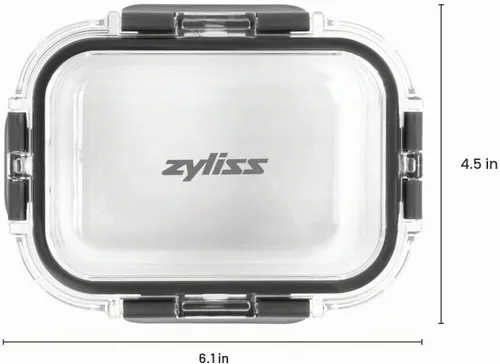 Vista 2 de [Usado] Zyliss Recipiente de vidrio, vidrio resistente a roturas, caja de almacenamiento de alimentos hermética con tapa sellable, apto