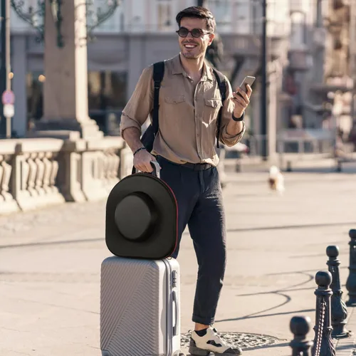 Vista 8 de Nisorpa Organizador portátil para sombrero de vaquero para viajes, organizador de almacenamiento de sombreros de vaquero, funda rígida