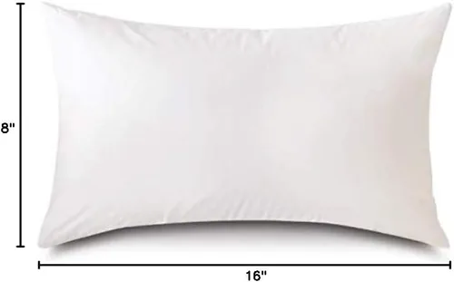 Vista 7 de Relleno de almohada rectangular de mezcla de poliéster de 8 x 16 pulgadas, hipoalergénico de 50/50 pulgadas, 100% algodón batista, nunca envasado al
