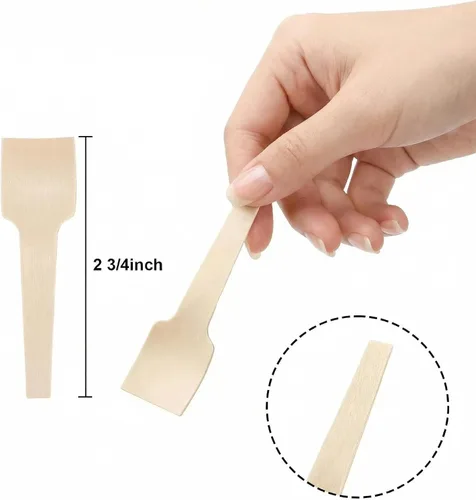 Vista 2 de Bekith 400 cucharas pequeñas de madera, mini cucharas de helado de madera, cuchara desechable de 2-3/4 pulgadas para manualidades, exfoliantes