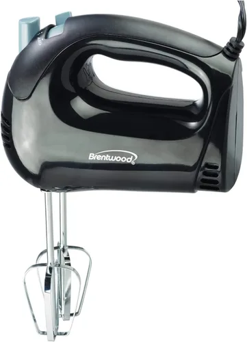 Vista 4 de Brentwood HM-44 Batidora de mano eléctrica ligera de 5 velocidades, color negro
