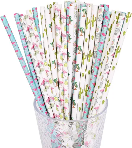 Vista 8 de YAOSHENG Pajitas de papel amarillas, paquete de 100 para suministros de fiesta, cumpleaños, boda, novia/baby shower, jugo, batidos, batidos