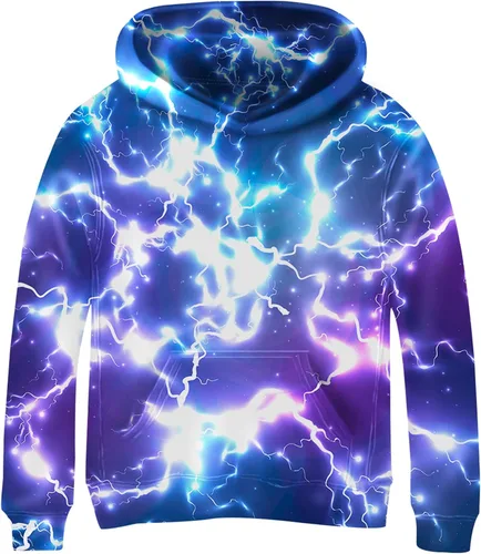Vista 21 de Linnhoy Sudaderas con capucha para niños y niñas con estampado digital 3D de 6 a 15 años Cbai Blanco