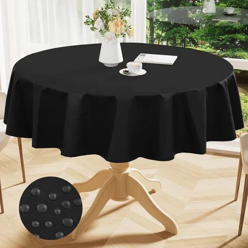 Vista 10 de Smiry Mantel cuadrado de vinilo impermeable de 54x54 pulgadas, protector de manteles de vinilo lavables, funda de mesa resistente a derrames de Beige