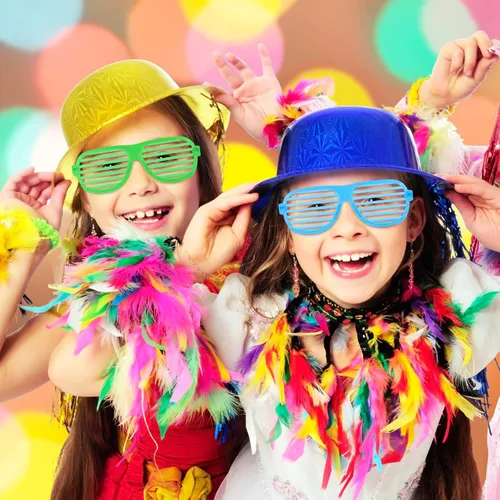 Vista 5 de Hxezoc Paquete de 15 lentes de persiana de los años 80 y 90, regalos de fiesta, gafas de plástico para niños y adultos, gafas de sol de neón