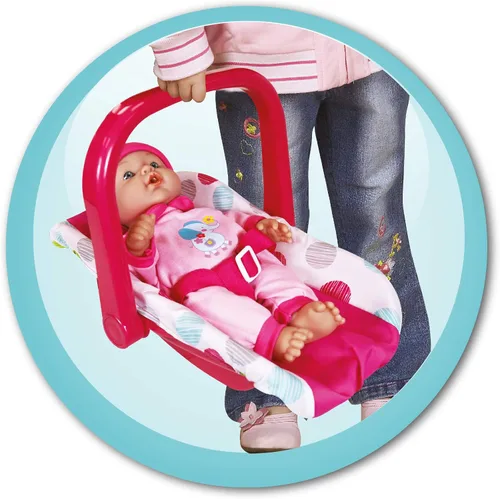 Vista 6 de Lissi Muñeca de bebé de 12 pulgadas con asiento de coche y cochecito plegable