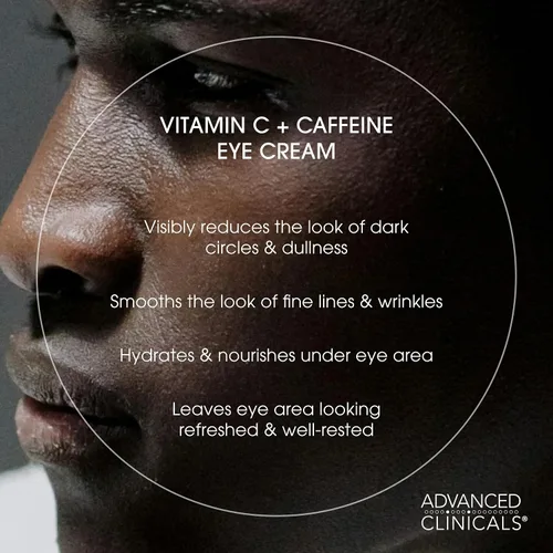 Vista 3 de Advanced Clinicals Bálsamo para Ojos con Vitamina C + Cafeína Crema Hidratante Facial Crema para Debajo de los Ojos para Mejorar la Apariencia