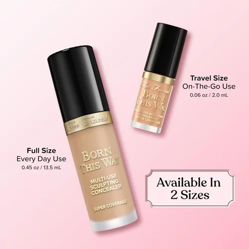 Vista 10 de Too Faced Born This Way Super Coverage Multi-Use Concealer Full-Coverage Hydrating Concealer for Dark Circles & Blemishes with Natural Finish