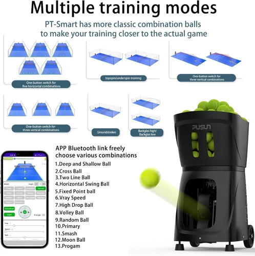 Vista 3 de Padel-Smart PRO-Professional Padel Ball Machine with Internal Spin Technology - Smart App Control - 100+ Ball Capacity - 4-6 Hour