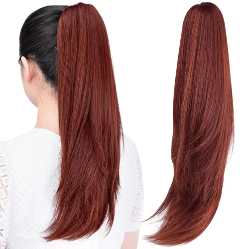 Vista 42 de extensión de cola de caballo, extensión de pelo con pinza de 12" cola de caballo rizada corta Extensión de pelo sintético de aspecto natural