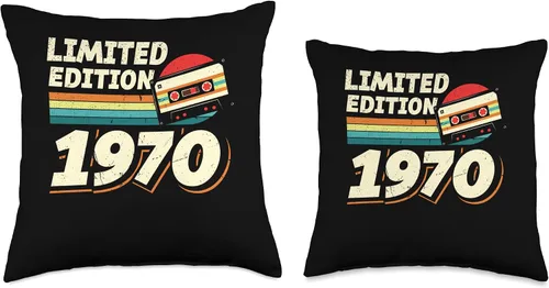 Vista 3 de Retro Limited Edition 1970 Cassette Tape 54th Birthday Throw Pillow