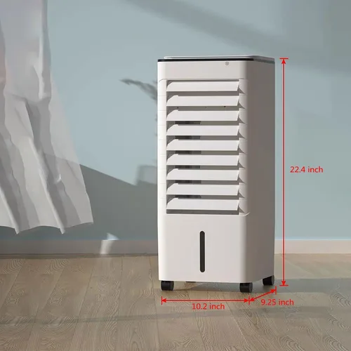 Vista 7 de Enfriador de aire evaporativo, aire acondicionado portátil 3 en 1 sin ventanas, enfriador de pantano de oscilación y humidificación, incluye