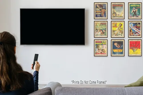 Vista 3 de Pósteres vintage de diccionario de películas de ciencia ficción, carteles de películas de los años 50, carteles de películas clásicas, carteles