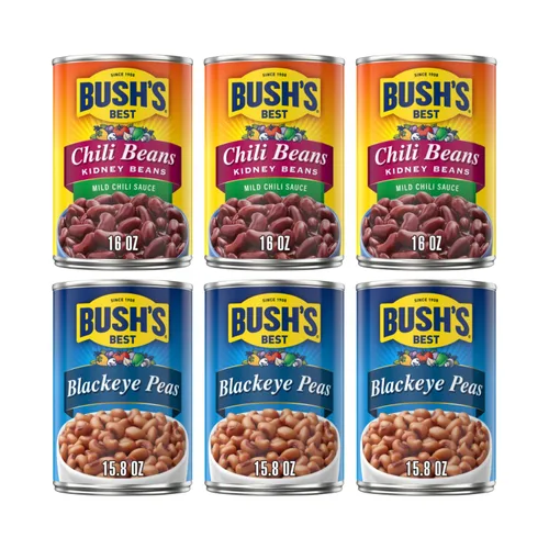 Vista 6 de Bush's Best Paquete variado de frijoles horneados dorados y frijoles blancos Hominy de 1 CT