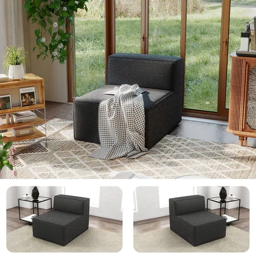Vista 36 de Sofá Seccional Modular de 38", Juego de Asientos de Sofá Convertible en Cubo Comprimido, Combina Forma de L y Forma de U, Ensamblaje Fácil, Ahorro