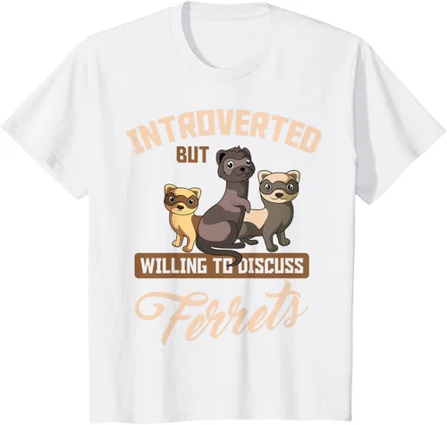 Vista 70 de Camiseta para amantes de los animales de los hurones, Negro, S