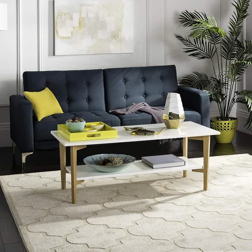 Vista 2 de Safavieh Home Collection Caraway - Mesa de centro blanca y natural