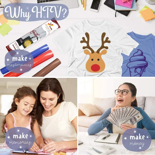 Vista 128 de Firefly Craft - Lámina de vinilo 3D de transferencia de calor, vinilo HTV grueso de 3 dimensiones, para planchar para usar con Cricut y Silhouette