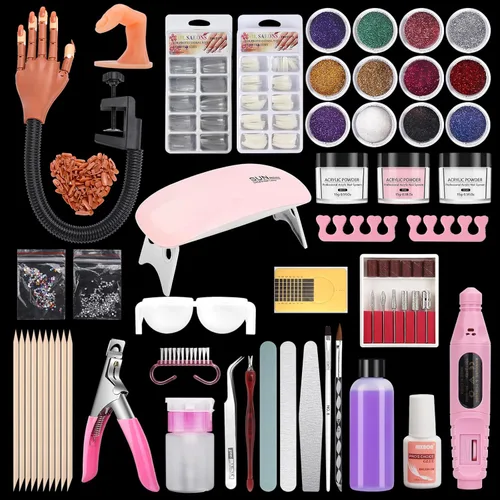 Vista 10 de Mano de práctica de uñas para uñas acrílicas, kits de entrenamiento de práctica de mano de uñas flexibles, mano de uñas postizas de goma