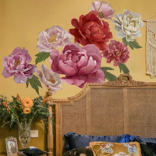 Vista 6 de Runtoo Calcomanías de pared de flores de diente de león, mariposa, calcomanías de pared para dormitorio, sala de estar, decoración de pared Flor