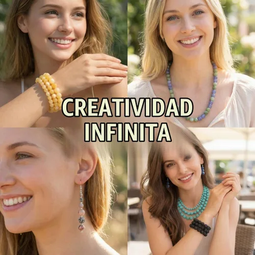 Vista 7 de 60 cuentas de piedra natural de 15⁄64 pulgadas (6 mm) con cuentas de amazonita pulidas, cuentas sueltas redondas de piedra natural con poder Piedra