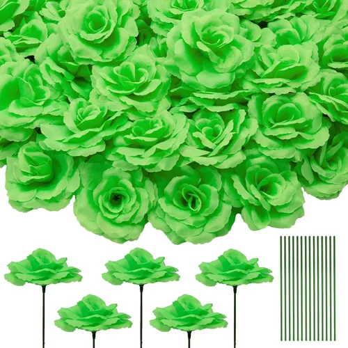 Vista 12 de Eternal Blossom 50 piezas de rosas negras artificiales, flor artificial con tallo, ramo de rosas para decoración, 3 pulgadas de flor falsa de seda