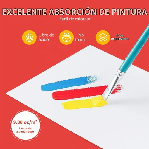 Vista 3 de Simetufy 72 Pack 8 x 10 inch Canvas Boards for Painting Flat Canvas Panels