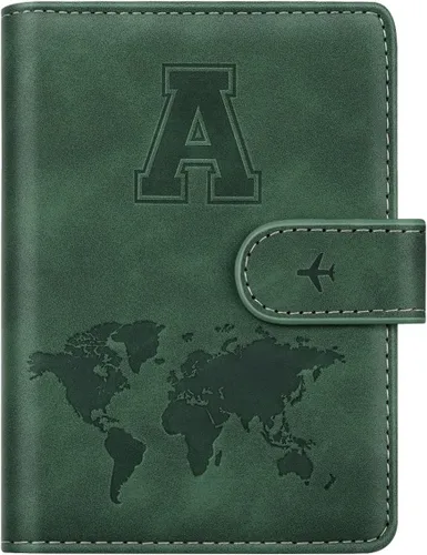Vista 44 de Funda para Pasaporte Personalizada con Letra de la A a la Z, Billetera de Viaje con Bloqueo RFID, Funda para Pasaporte, Estuche para Pasaporte