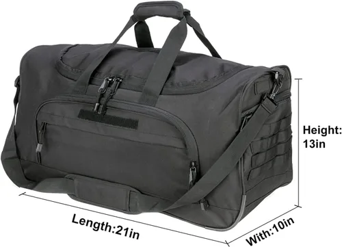 Vista 2 de HYKING Bolsa de gimnasio para mujeres y hombres, bolsa táctica militar de fin de semana, entrenamiento, ligera, impermeable, deportiva, bolsillo