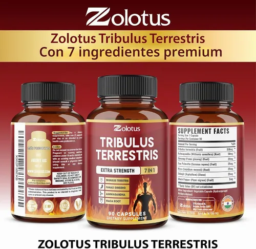 Vista 9 de Tribulus Terrestris Cápsulas con Ashwagndha, Panax Ginseng, Saw Palmetto, Maca, Shilajit - 90 Cápsulas - Suministro de 3 meses