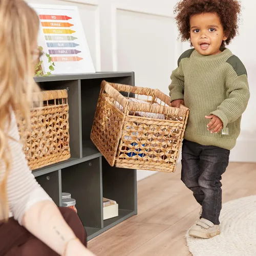 Vista 11 de ECR4Kids Streamline - Armario de almacenamiento de 5 compartimentos de una cara, 24 pulgadas, muebles para niños, gris lavado