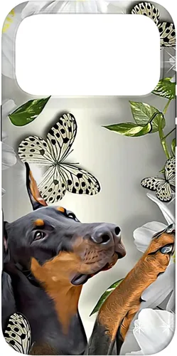 Vista 22 de Doberman Pinscher Daisy and Butterfly Case for iPhone 17