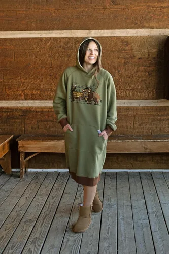 Vista 172 de Lazy One Sudadera con capucha de gran tamaño, ropa de dormir cómoda, vestido de suéter para mujer