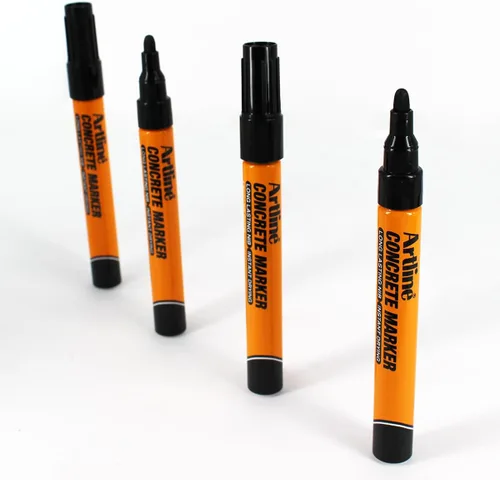 Vista 6 de Artline Marcadores permanentes profesionales de hormigón con punta de bala duradera de 0.059 in, resistentes e ideales para superficies rugosas