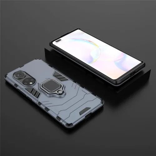 Vista 5 de Compatible con Huawei Nova 9 Pro, funda Honor 50 Pro, soporte de anillo de metal a prueba de golpes (funciona con soporte magnético para automóvil)