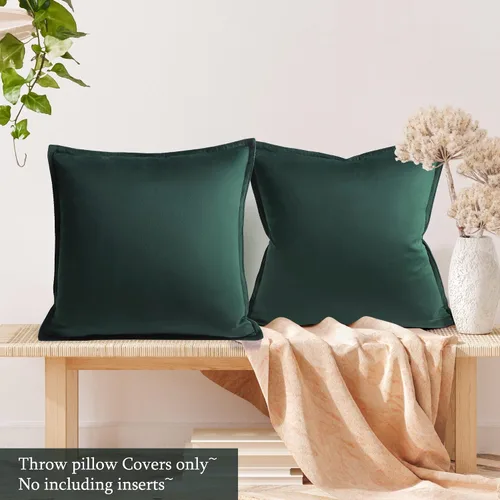 Vista 5 de PiccoCasa Juego de 2 fundas de almohada decorativas de terciopelo, fundas de almohada cuadradas sólidas y suaves para sofá o dormitorio, 18 x 18