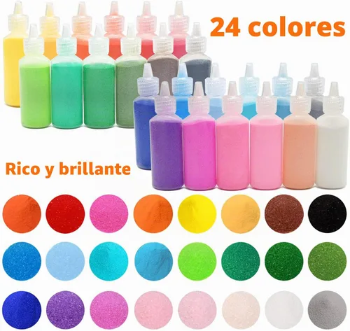 Vista 4 de Kit de arena artística de 24 piezas, pintura de arena escénica de bricolaje