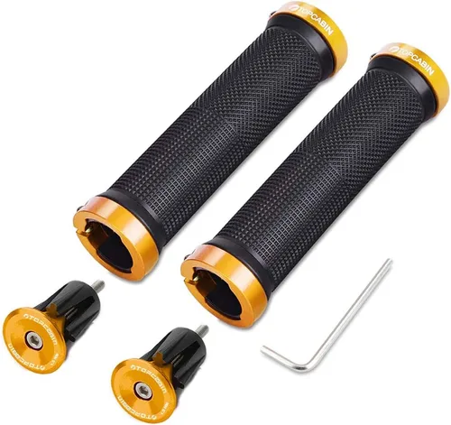 Vista 5 de TOPCABIN - Puños de manillar de bicicleta de doble bloqueo - Puños de goma cómodos para BMX y bicicleta de montaña