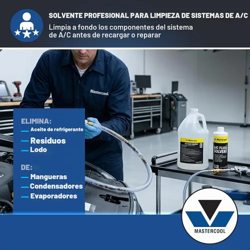 Vista 2 de Mastercool 91049-128 Disolvente de descarga A/C de 1 galón Negro/Amarillo
