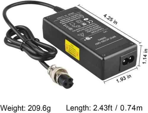 Vista 3 de Cargador de batería para scooter de 24 V compatible con E100 E200S E175 E300 E300S E125 E150 E500 PR200 E225S E325S MX350 MX400 Dirt Bike, Dirt