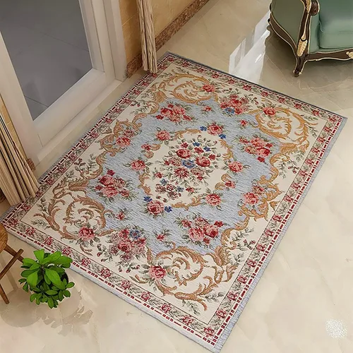 Vista 26 de UKELER Tapete antideslizante para puerta, alfombras de acento modernas para entrada, estilo romántico campestre americano, alfombras de algodón