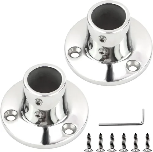 Vista 8 de Accesorios de riel para barcos de acero inoxidable 60/90 grados Hardware de barandilla de barco Base de pasamanos de grado marino para tubo de 7/8