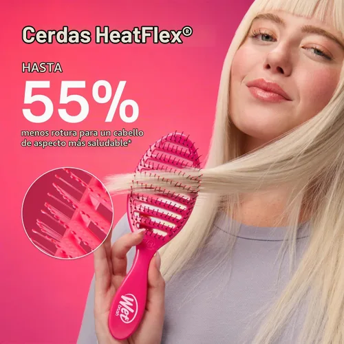 Vista 6 de Wet Brush Cepillo de Cabello de Secado Rápido, Aqua Exclusivo de Amazon, Diseño Ventilado y Cerdas Suaves HeatFlex, Seguro para Secado con Secador