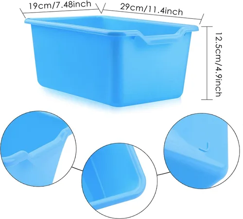 Vista 7 de Nsmykhg Contenedores de almacenamiento, paquete de 6 cubos pequeños apilables de plástico multiusos, colores mixtos