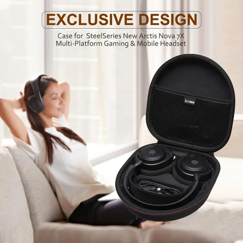 Vista 7 de LTGEM - Funda compatible con auriculares inalámbricos SteelSeries Arctis Nova 7X / 7 para juegos multiplataforma