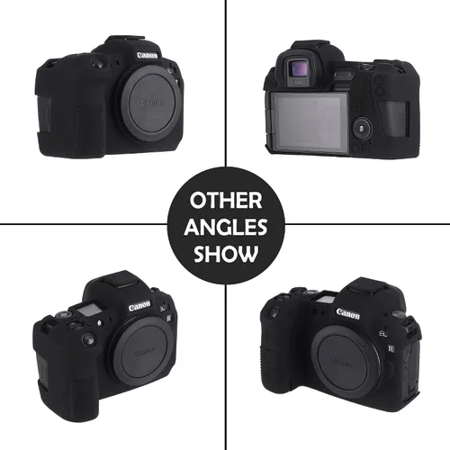Vista 7 de Funda de cámara para Canon EOS R - Funda protectora de silicona DSLR, jaula desmontable, a prueba de golpes, a prueba de polvo (negro)