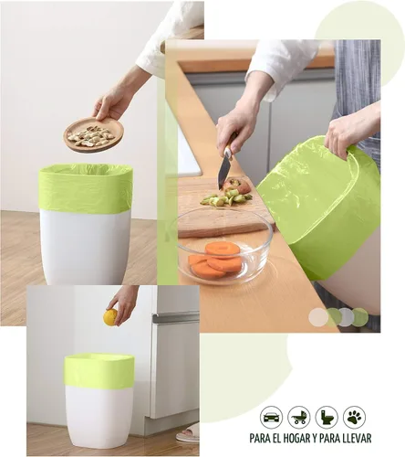 Vista 2 de FORID - Bolsas de basura compostables para cocina, de 13 galones de alto, 80 bolsas de basura sin perfume de 55 litros, medianas para baño, hogar