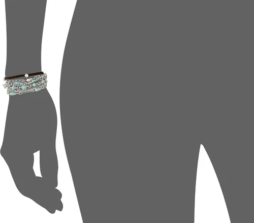 Vista 3 de Lucky Brand Pulsera turquesa de capa mini de la suerte, Metal