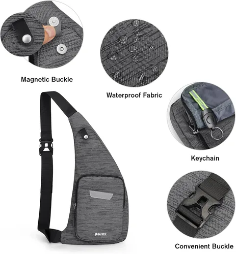 Vista 8 de G4Free Sling Bag RFID Bloqueo Sling Mochila+Bolso bandolera ligero