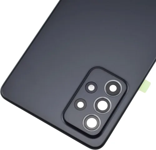 Vista 3 de Impresionante cubierta de panel trasero de plástico negro reemplazo para Samsung Galaxy A52 con marco de cámara trasera cubierta de vidrio